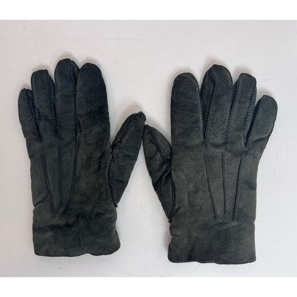 Suede Lined Men’s Gray Green gloves Winter - Picture 1 of 10